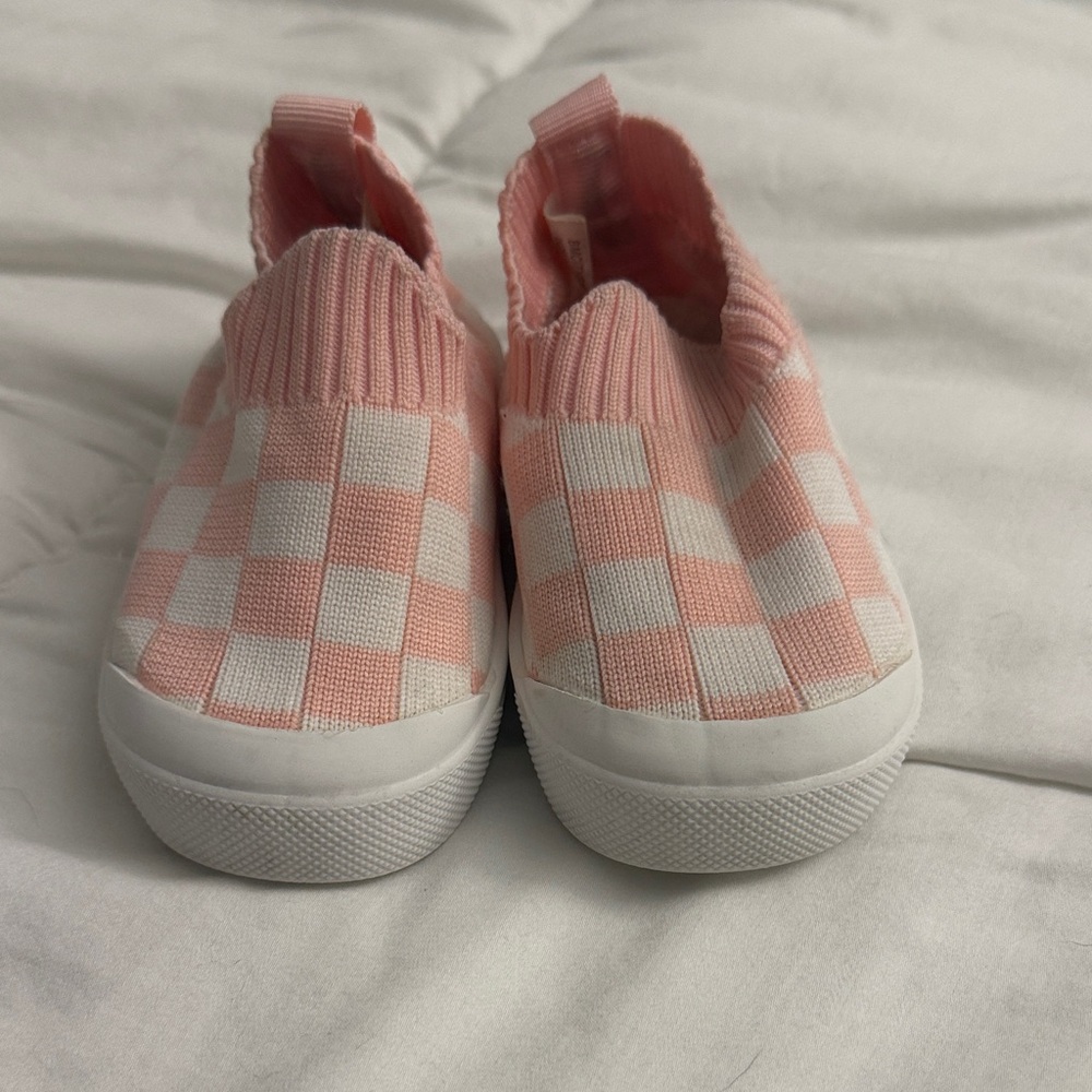 Pink Checkered Kids Slip-On Shoes
